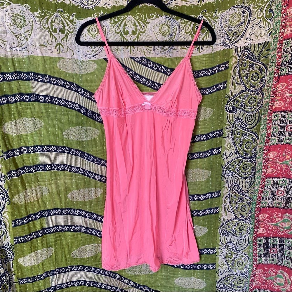Y2K Victoria's Secret Angels Pink Slip Mini Dress Size Large